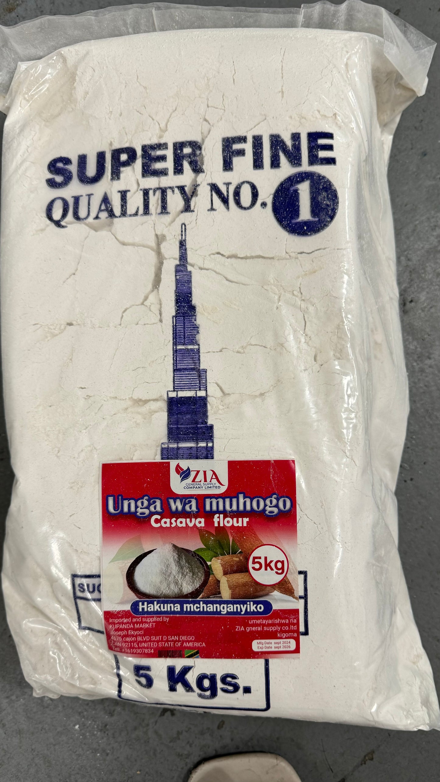 Unga wakivunde cassava flour organic 5Kg free shipping